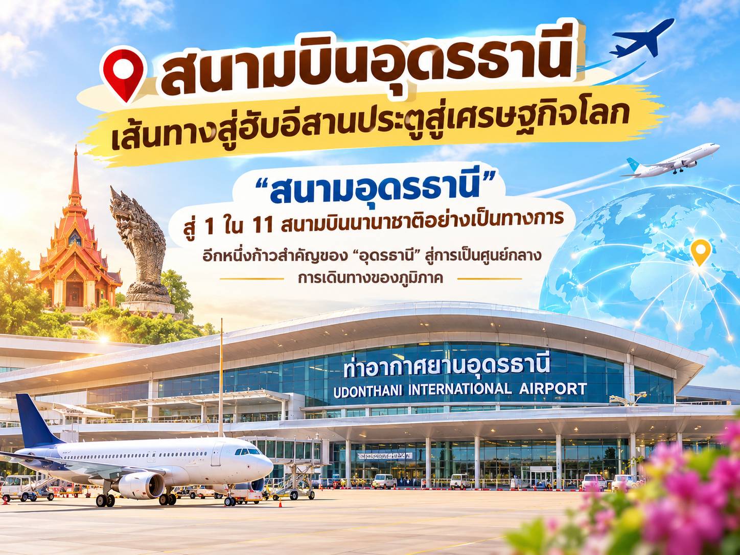สนามบินอุดรธานี เส้นทางสู่ฮับอีสานประตูสู่เศรษฐกิจโลก
